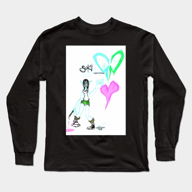 Suki created by Paul Streeter Trademark and Copyright Paul Streeter (wtbkgnd) Heart Long Sleeve T-Shirt by PauleStreeter